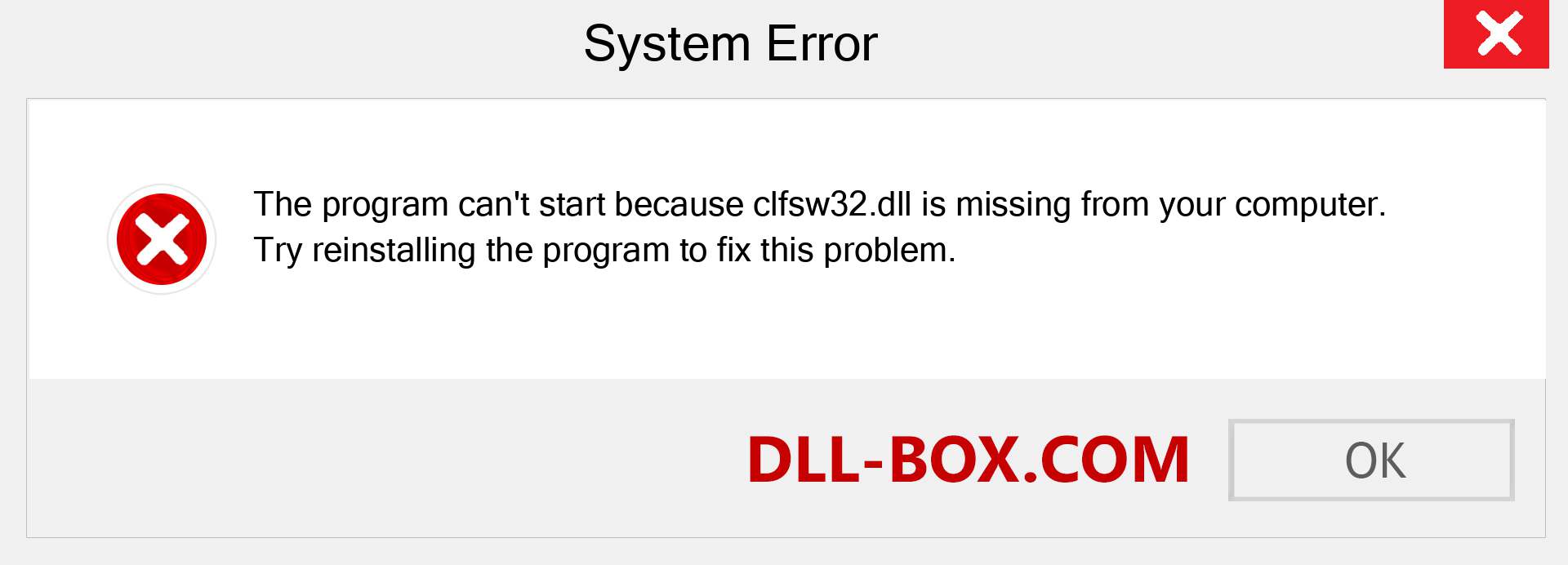  clfsw32.dll file is missing?. Download for Windows 7, 8, 10 - Fix  clfsw32 dll Missing Error on Windows, photos, images
